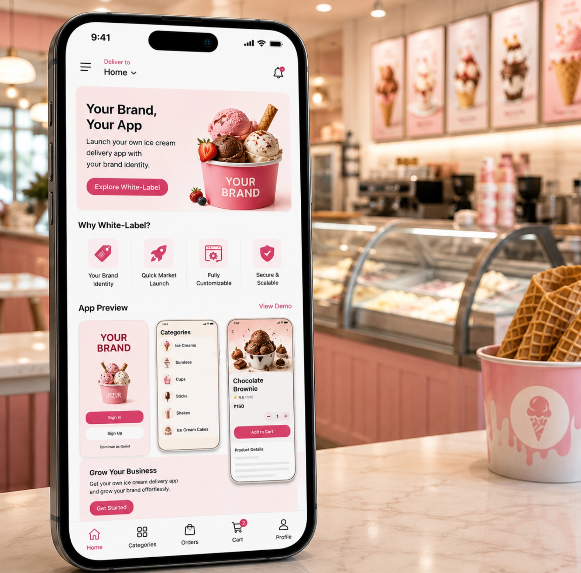 White-Label Ice Cream Delivery App Development